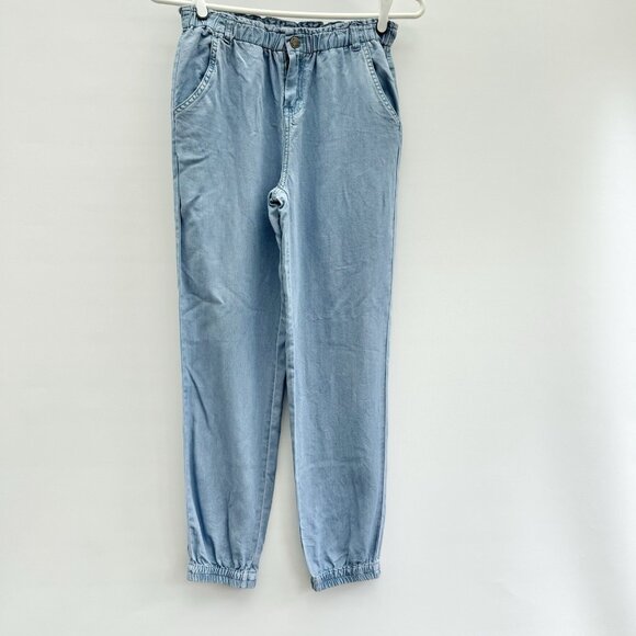 Light Denim Youth Girl Size 12 With Elastic Waist And Ankles - Picture 2 of 11